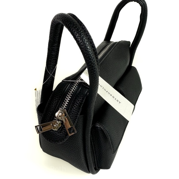 Anthropologie Faux Leather Utility Box Bag in Black NWT - Picture 4 of 11